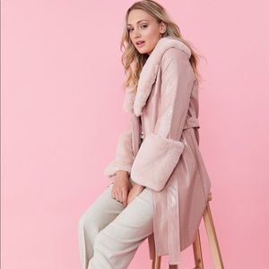 S/M Jayley Pink Faux Fur Coat